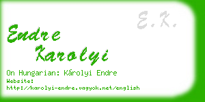 endre karolyi business card