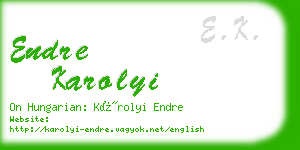 endre karolyi business card